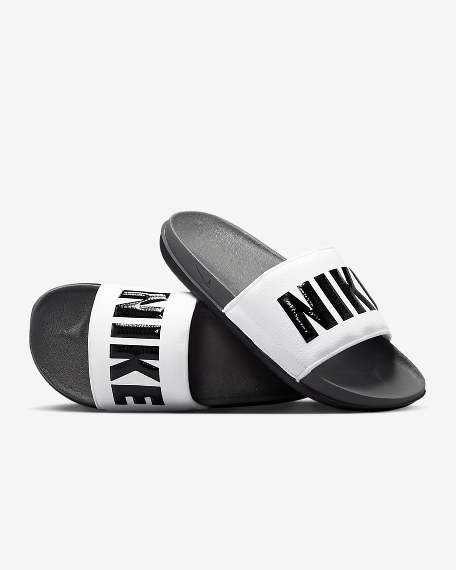 Grey and white nike sandals online